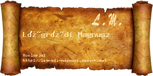 Légrádi Magnusz névjegykártya